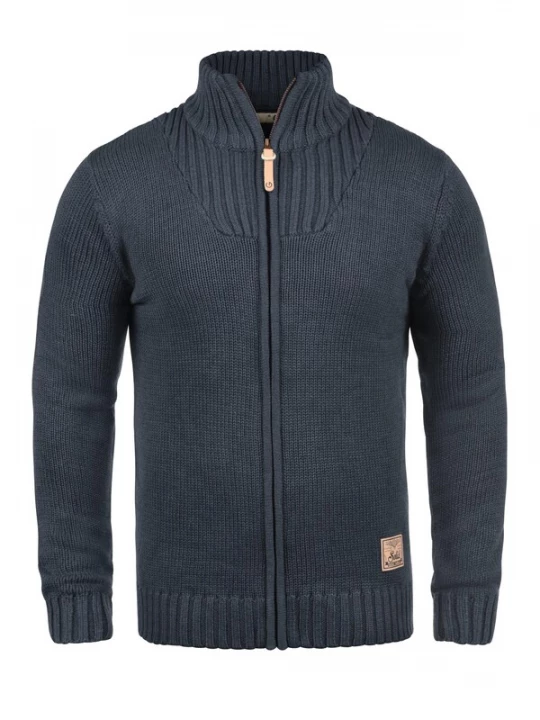 Foto van product !Solid Gebreid vest 'Poul' donkerblauw / bruin