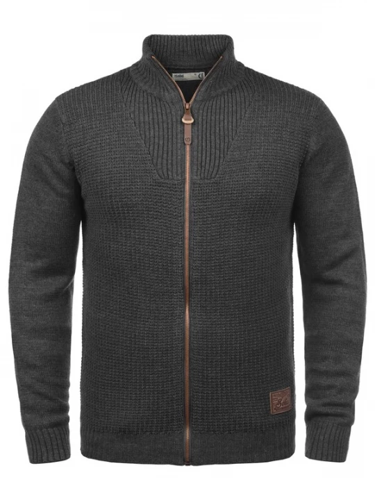 Foto van product !Solid Gebreid vest 'Tristan' bruin / donkergrijs