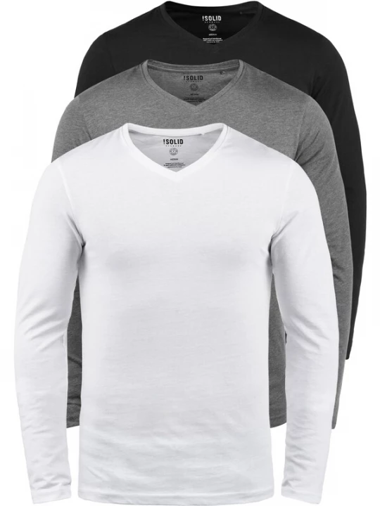 Foto van product !Solid Shirt 'BASIL' grijs / zwart / wit