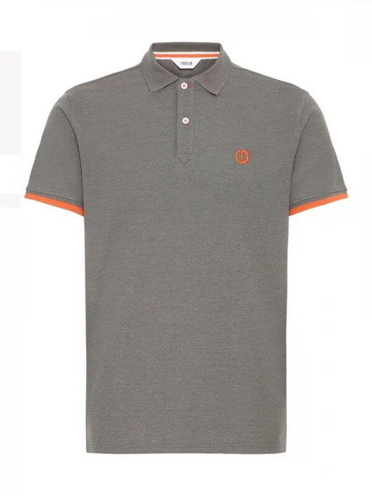 Foto van product !Solid Shirt 'BENJAMIN' grijs / oranje