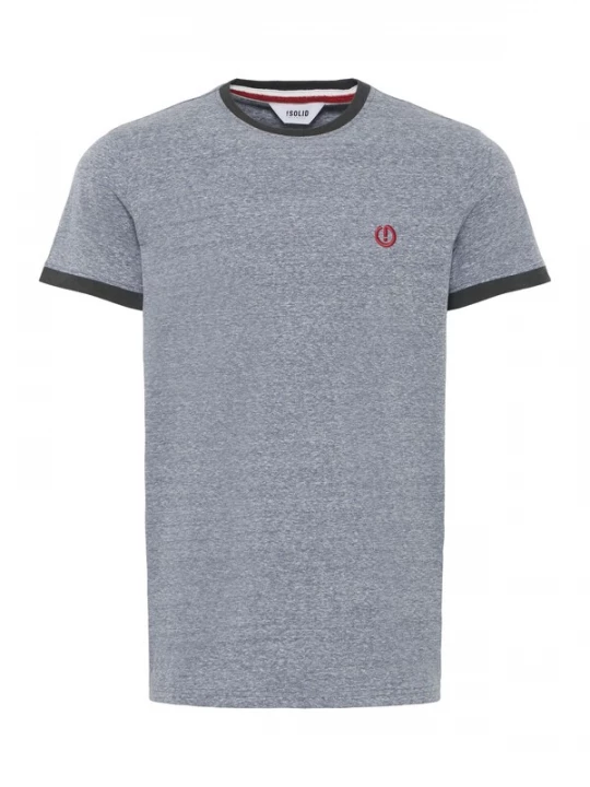 Foto van product !Solid Shirt 'Benn' blauw gemêleerd / oranje