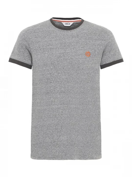 Foto van product !Solid Shirt 'Benn' grijs / bloedrood / zwart