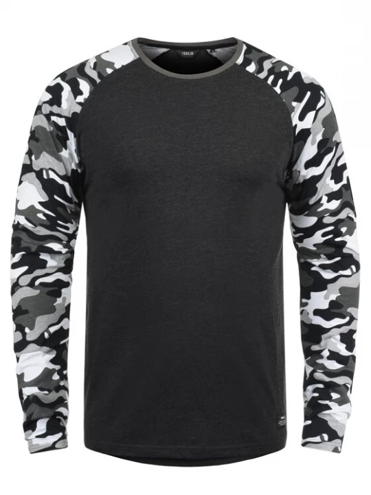 Foto van product !Solid Shirt 'Cajus' grijs / zwart / wit