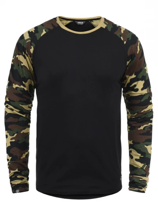Foto van product !Solid Shirt 'Cajus' groen / kaki / zwart / wit