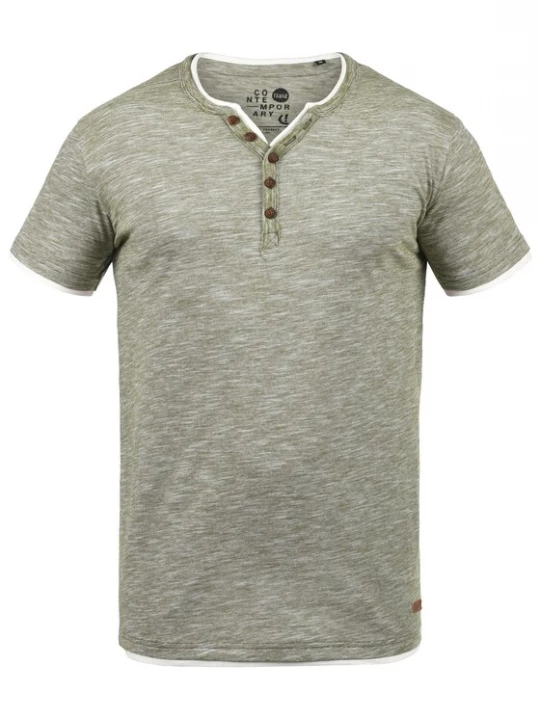 Foto van product !Solid Shirt 'Digos' groen gemêleerd