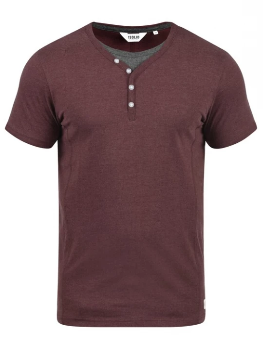 Foto van product !Solid Shirt 'Dorian' grijs / wijnrood / wit