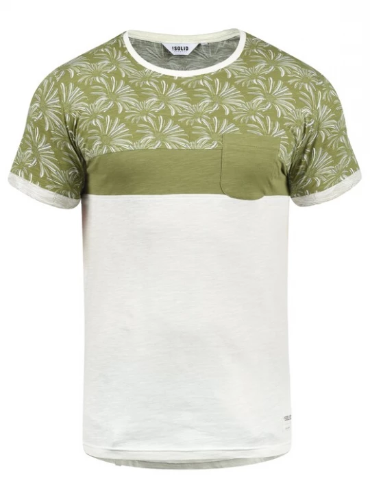 Foto van product !Solid Shirt 'Florian' olijfgroen / wit