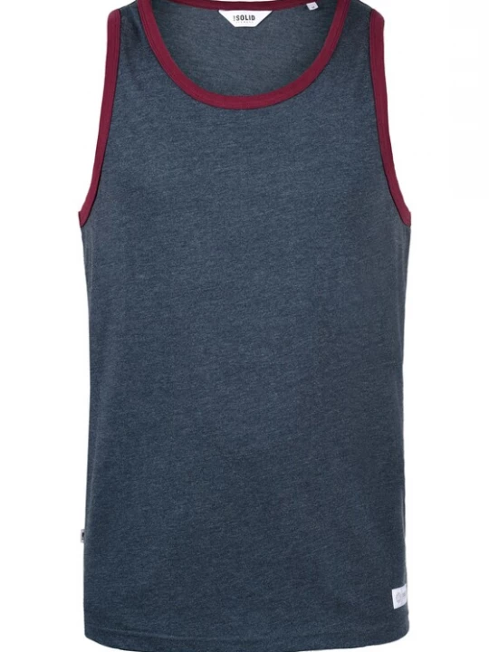 Foto van product !Solid Shirt 'Malino' donkerblauw / bourgogne / wit