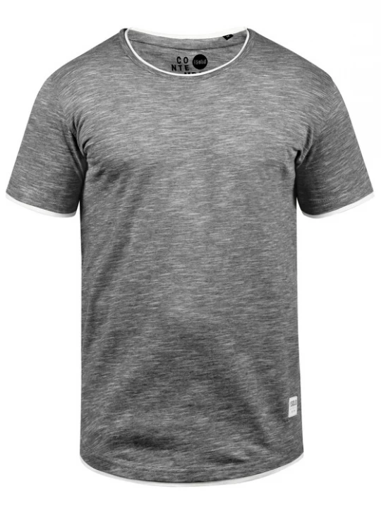 Foto van product !Solid Shirt 'Rigos' grijs gemêleerd / wit