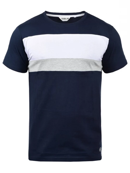 Foto van product !Solid Shirt 'Sascha' donkerblauw / grijs / wit