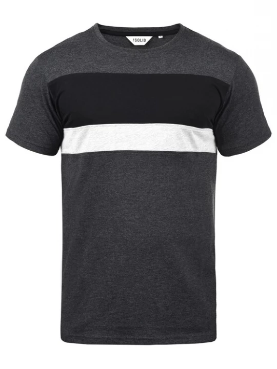 Foto van product !Solid Shirt 'SASCHA' donkergrijs / zwart / wit
