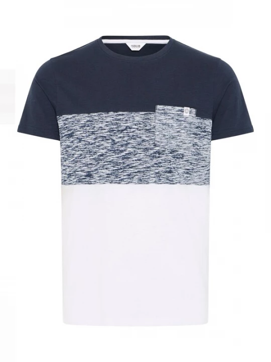 Foto van product !Solid Shirt 'Sinor' nachtblauw / blauw gemêleerd / wit