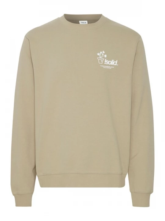Foto van product !Solid Sweatshirt 'Imran' sand / wit