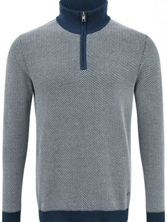 Foto van product !Solid Trui 'Duncan' donkerblauw / wit