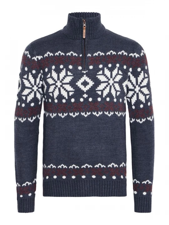 Foto van product !Solid Trui 'Norwin' donkerblauw / donkerrood / wit