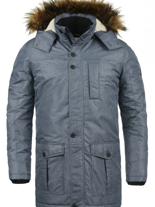 Foto van product !Solid Winterjas duifblauw / bruin