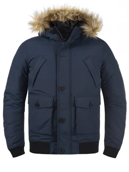 Foto van product !Solid Winterjas 'Frio' beige / donkerblauw / zwart