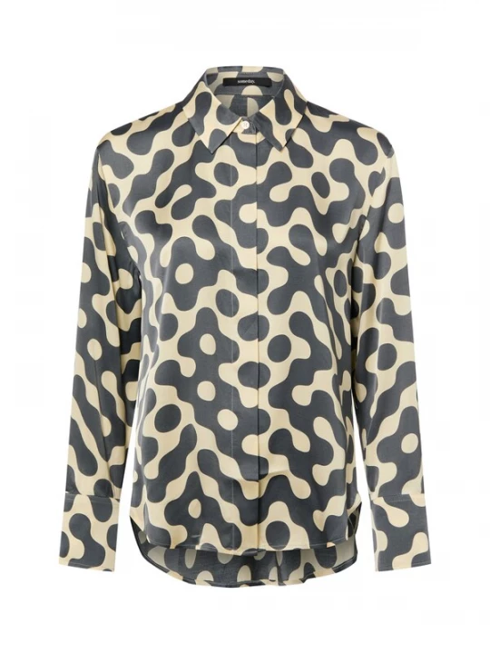 Foto van product Someday Blouse 'Zeventy' ecru / zwart