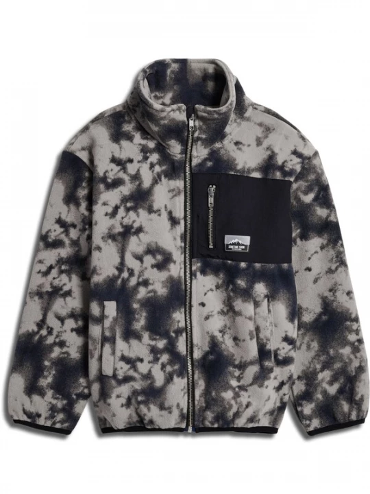 Foto van product SOMETIME SOON Fleece jas 'Crest' greige / zwart