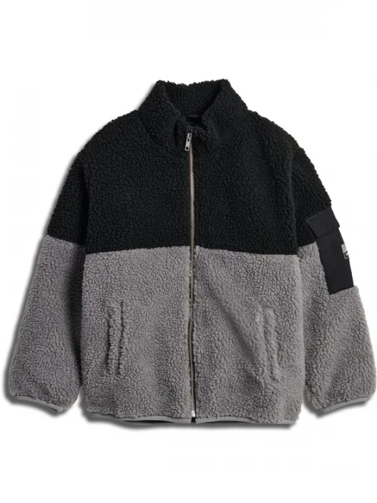 Foto van product SOMETIME SOON Fleece jas 'Fusion' grijs / zwart