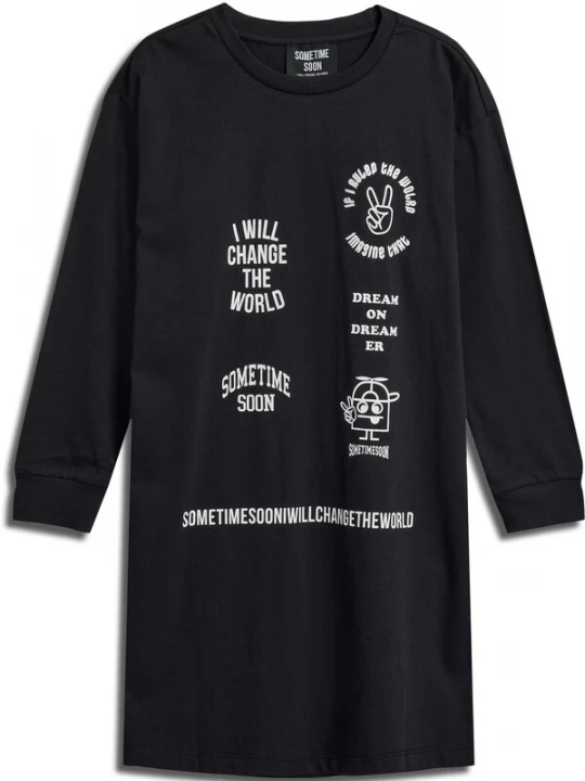 Foto van product SOMETIME SOON Jurk zwart / wit