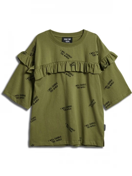 Foto van product SOMETIME SOON Shirt olijfgroen / zwart