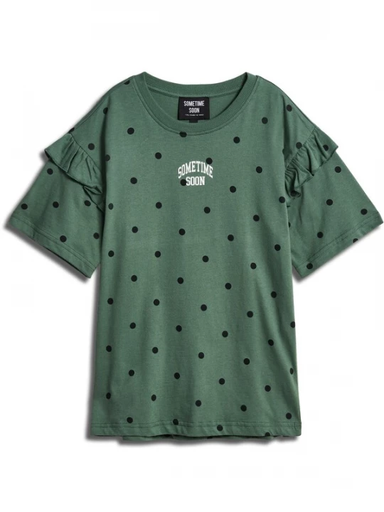 Foto van product SOMETIME SOON Shirt olijfgroen / zwart / wit