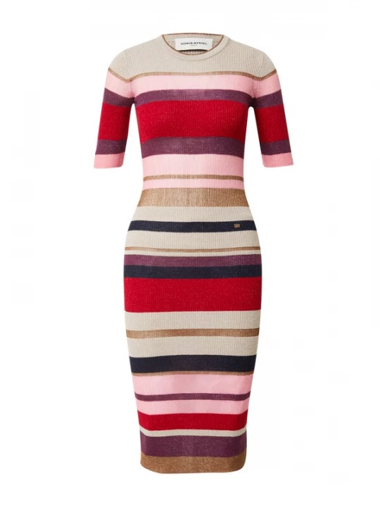 Foto van product Sonia Rykiel Gebreide jurk navy / lila / rosa / rood