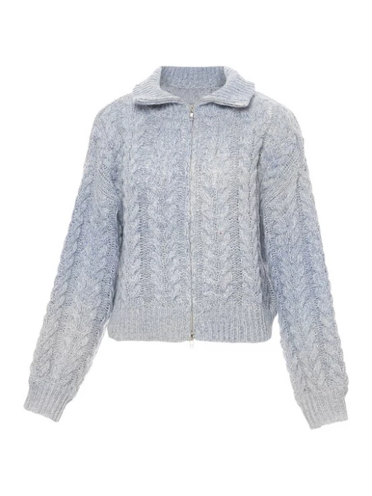Foto van product Sookie Gebreid vest blauw gemêleerd
