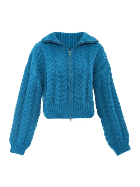 Foto van product Sookie Gebreid vest cyaan blauw