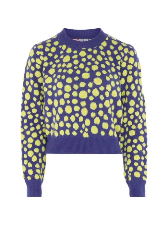 Foto van product Sookie Trui geel / violetblauw