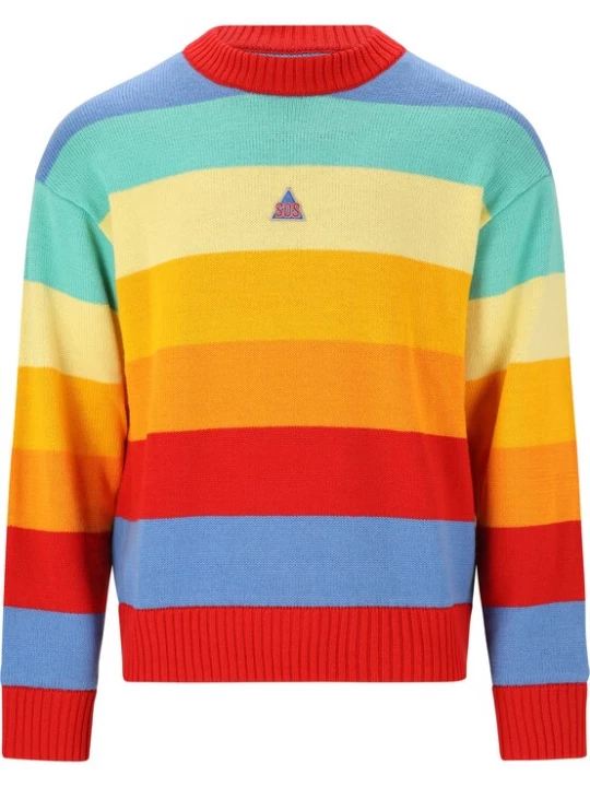 Foto van product SOS Trui turquoise / azuur / oranje / rood