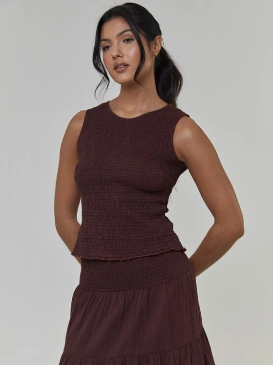 Foto van product South Beach Top chocoladebruin