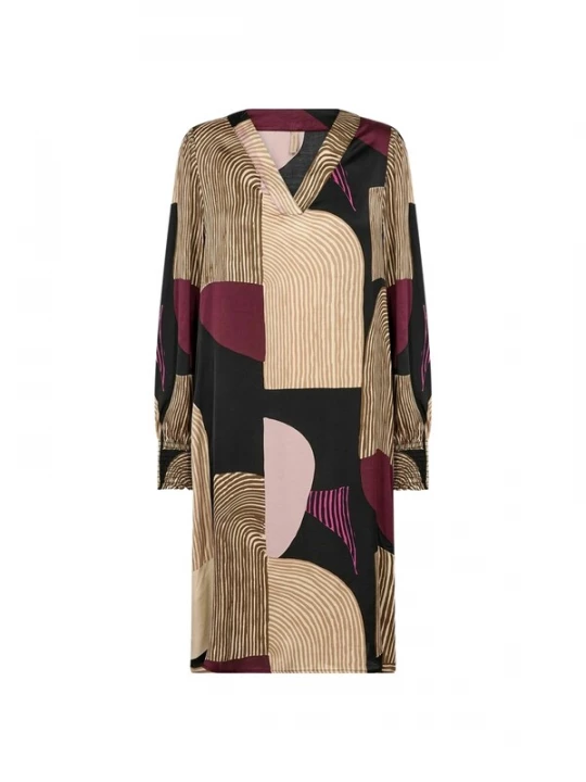 Foto van product Soyaconcept Blouse beige / donkerbeige / fuchsia / zwart