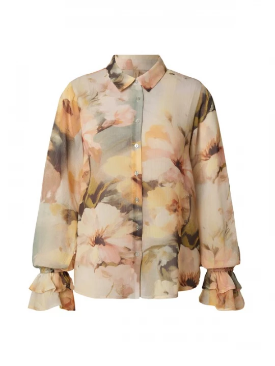 Foto van product Soyaconcept Blouse 'CARMEN 1' crème / kiwi / pastelgroen / rosé