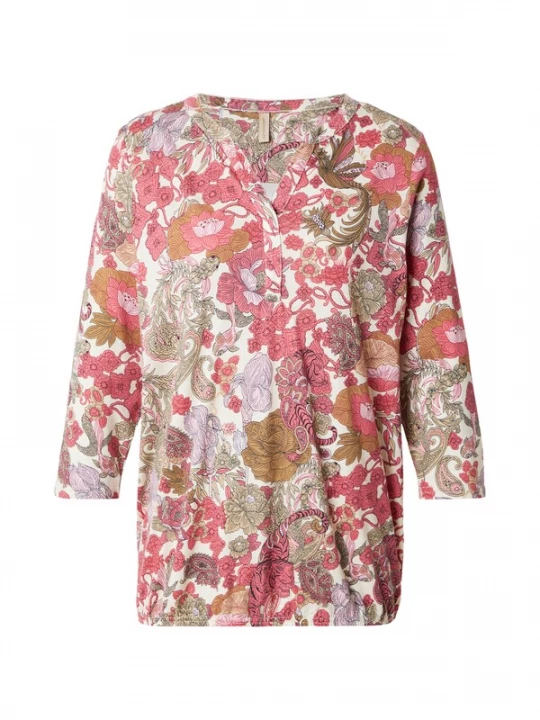 Foto van product Soyaconcept Blouse 'FELICITY' ecru / lichtbruin / sering / rosa