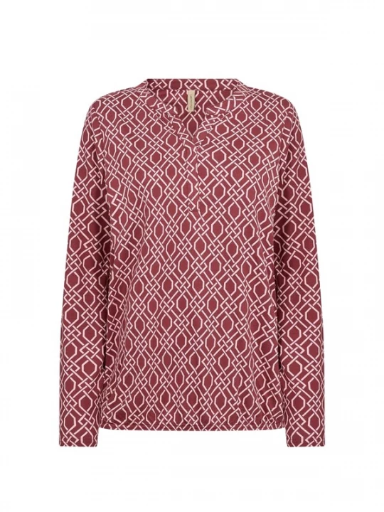 Foto van product Soyaconcept Blouse 'Felicity' lichtbeige / bourgogne