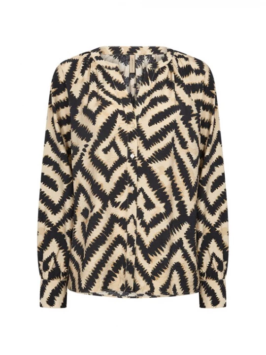 Foto van product Soyaconcept Blouse 'Pixi' sand / cognac / zwart