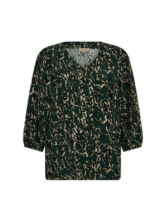 Foto van product Soyaconcept Blouse 'VICKIE' champagne / donkergroen / zwart