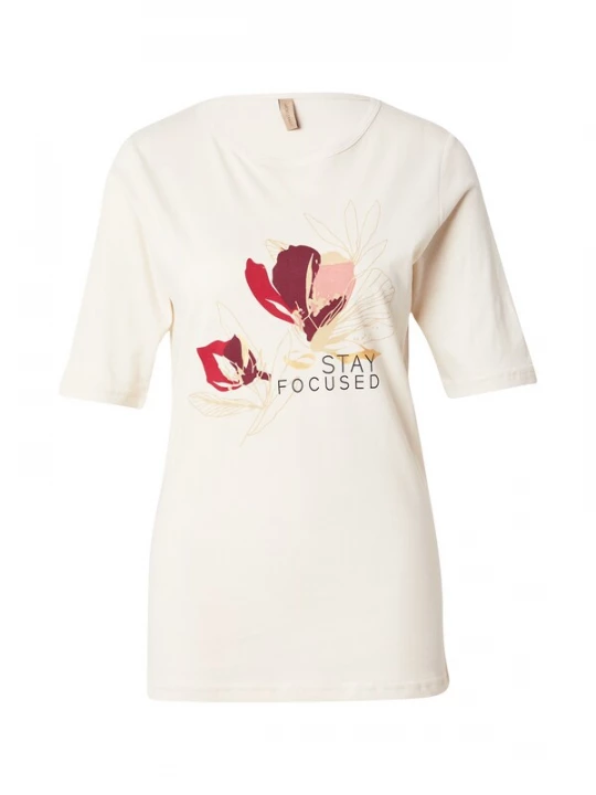 Foto van product Soyaconcept Shirt 'DERBY 57' lichtbeige / rood / wijnrood / zwart