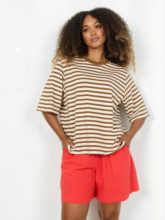 Foto van product Soyaconcept Shirt 'Fidelia' lichtbeige / bruin
