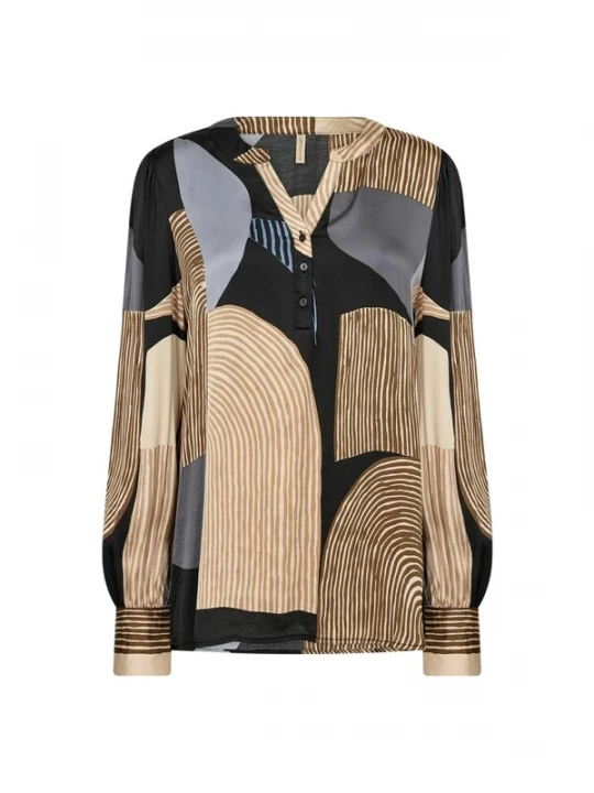 Foto van product Soyaconcept Shirt 'Nadika 1' beige / navy / olijfgroen
