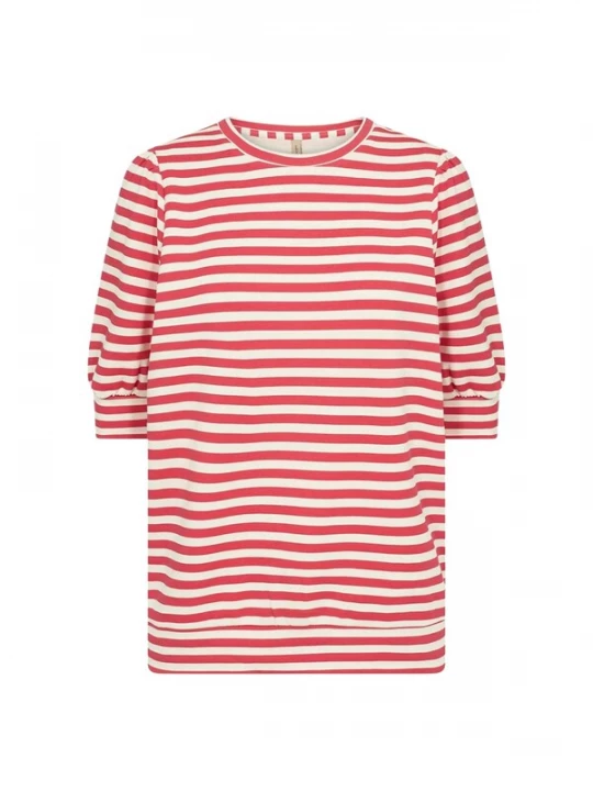 Foto van product Soyaconcept Shirt ' SC_BARNI ' beige / karmijnrood