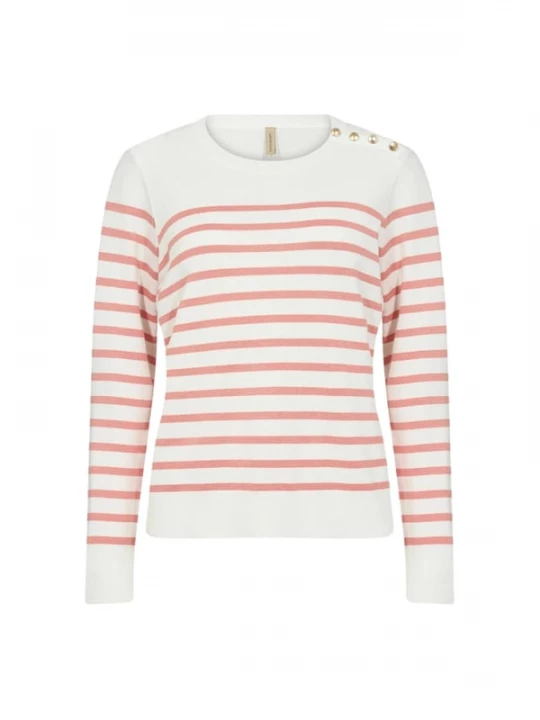 Foto van product Soyaconcept Trui 'Dollie' zalm roze / wit