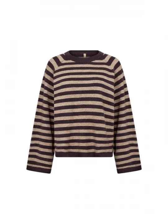 Foto van product Soyaconcept Trui ' SC-ORLEAN ' cappuccino / donkerbruin