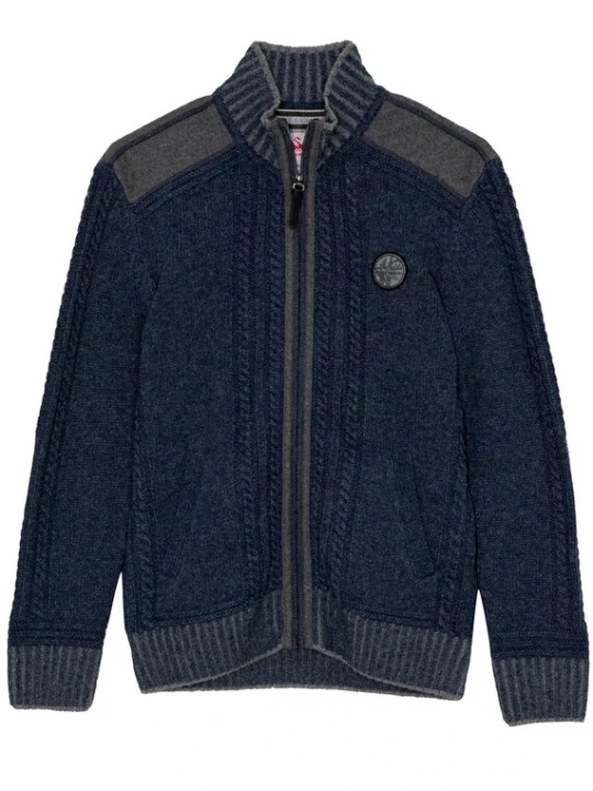 Foto van product SPIETH & WENSKY Gebreid vest 'Erato' donkerblauw / grijs gemêleerd