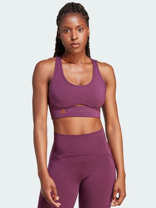 Foto van product Sport-bh met medium support Adidas by Stella McCartney rood