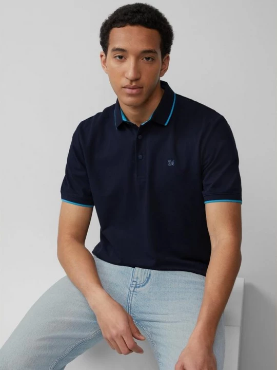 Foto van product Sportief piqué poloshirt met contrasterende details s.Oliver blauw