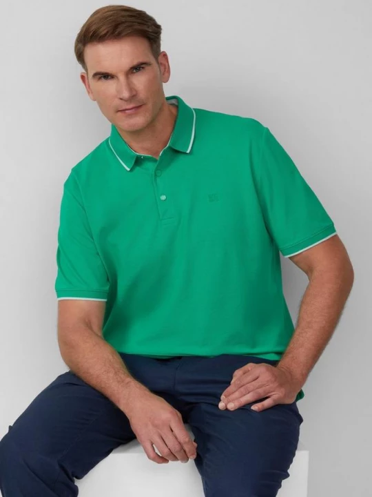 Foto van product Sportief piqué poloshirt met contrasterende details s.Oliver groen