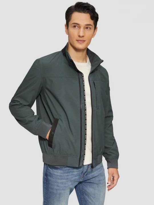 Foto van product Sportief softshell jack met logoband s.Oliver grijs